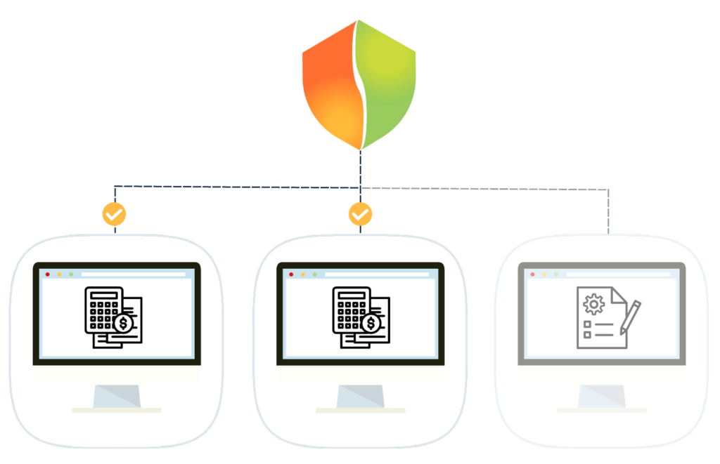 SecuriDesk présentation. Distribution des applications avec SecuriDesk en fonction des centres d'intérêt.